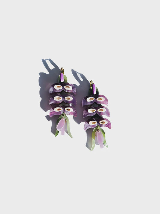Wisteria Purple Hoop Earring