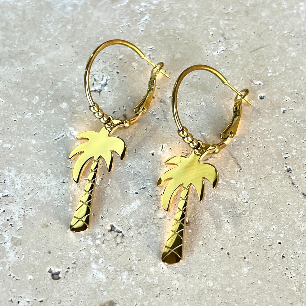 TID | Palm Tree Hoops - Gold