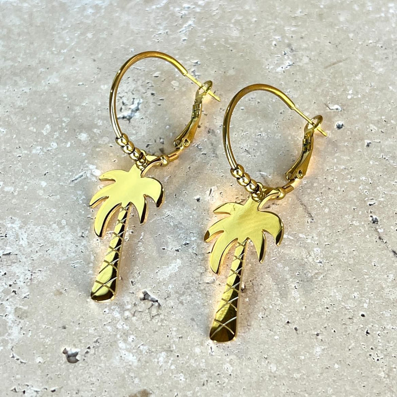 TID | Palm Tree Hoops - Gold