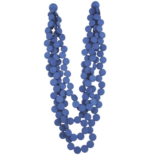 Multi Strand Wooden Bead Necklace - Blue