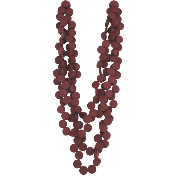 Multi Strand Wooden Bead Necklace - Maroon