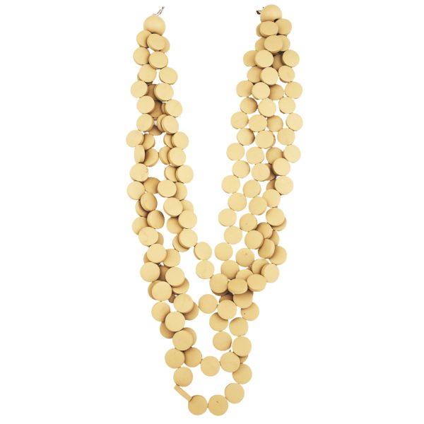 Multi Strand Wooden Bead Necklace - Natural