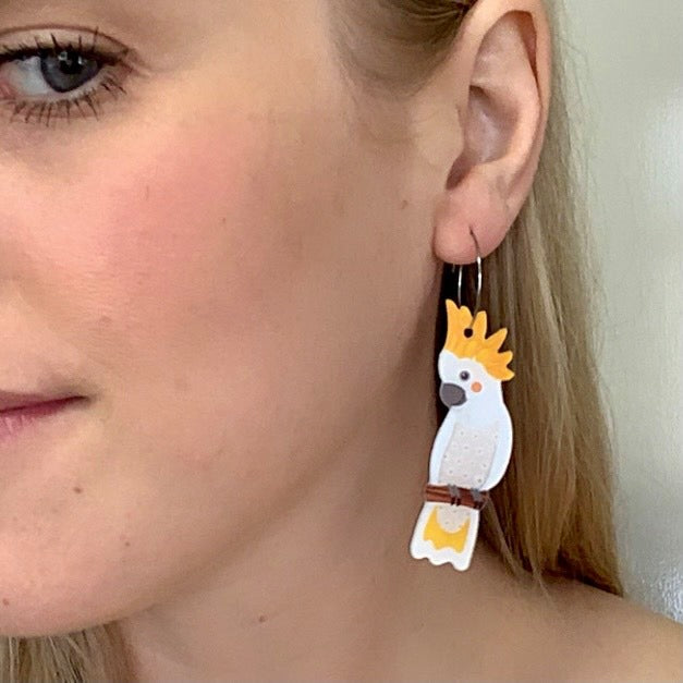 Smyle Designs | Sulphur-Crested Cockatoo Earrings