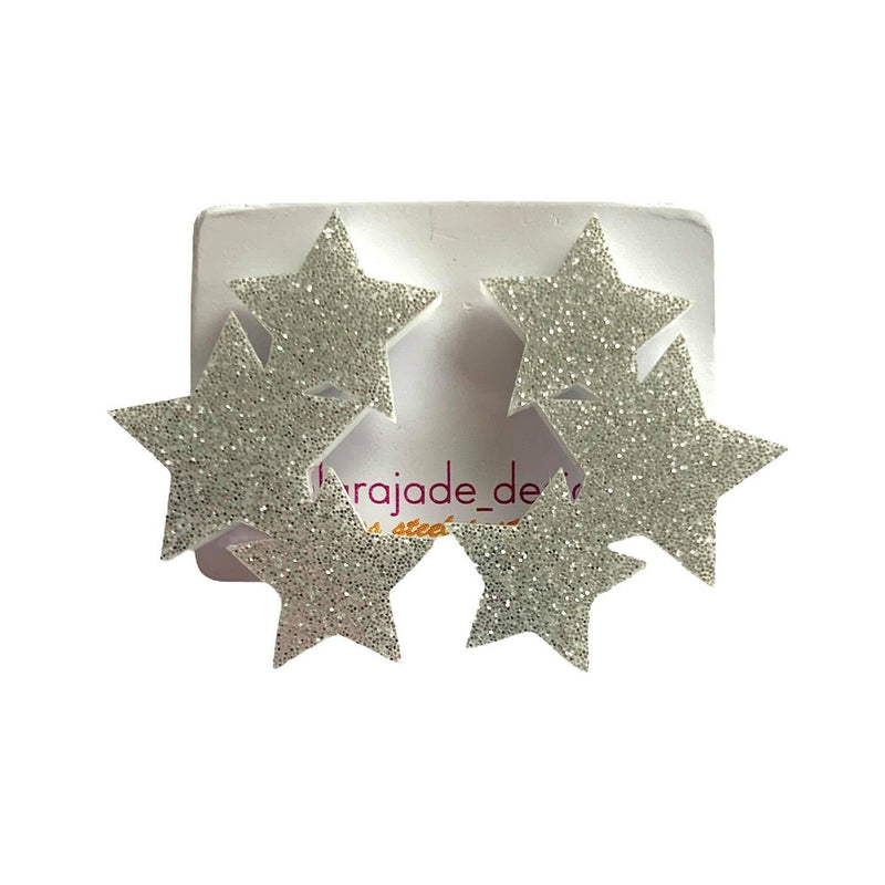 Lara Jade | silver glitter star studs