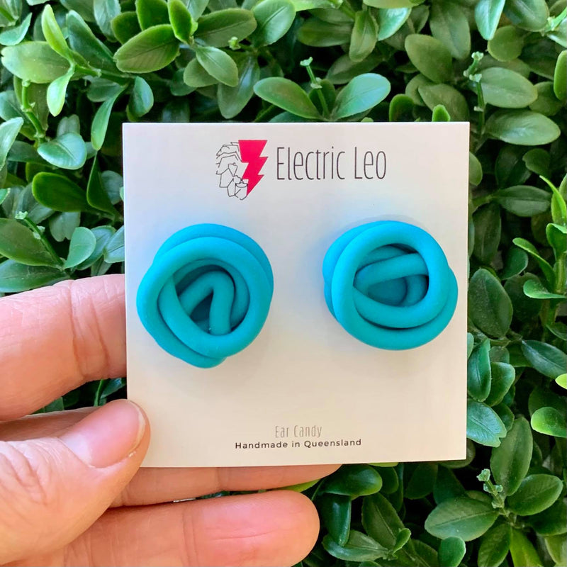 Electric Leo | Turquoise Squiggle Studs