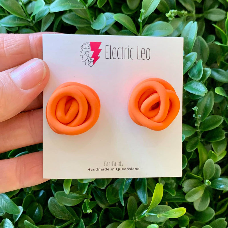 Electric Leo | Orange Studs