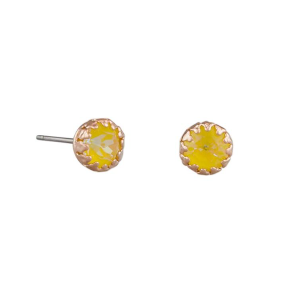 Tiger Tree | Amber Light Crystal Studs