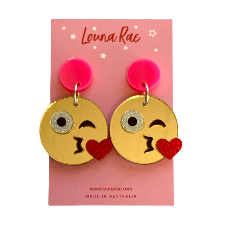 Louna Rae | Kiss Emoji Earrings