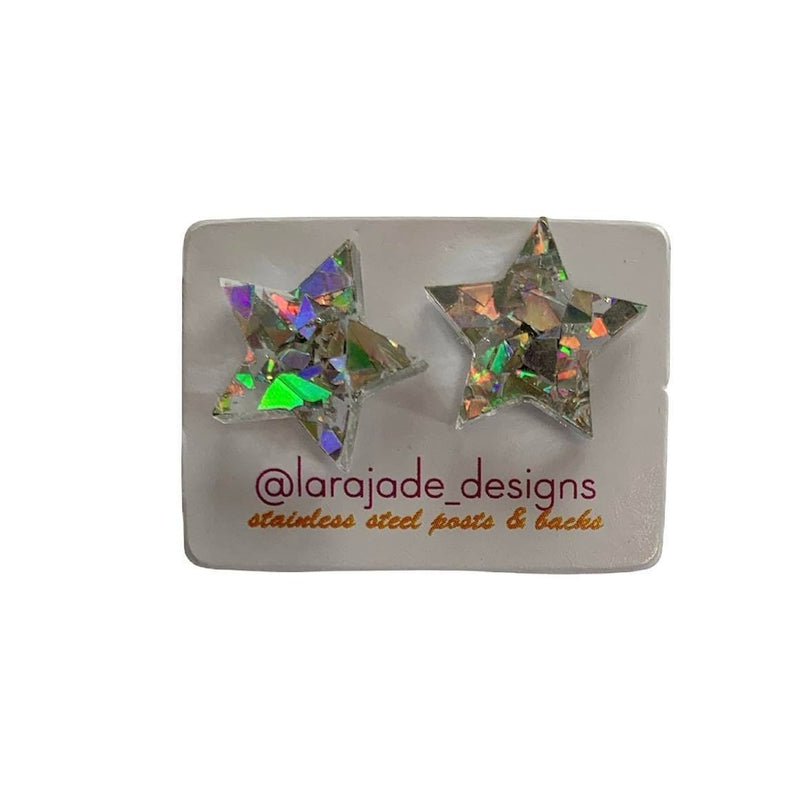 Lara Jade | star studs Silver glitter