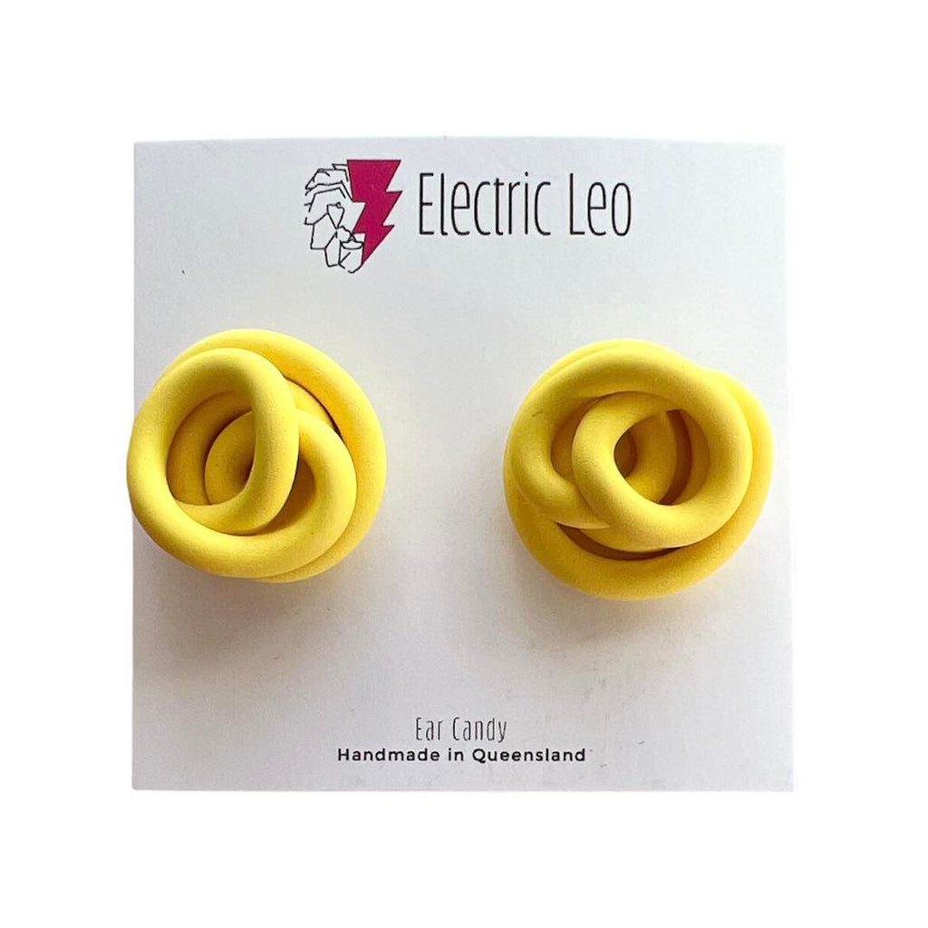 Electric Leo | Yellow Squiggle Studs