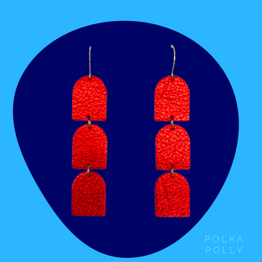 Polka Polly | Scotch Earrings - ruby red