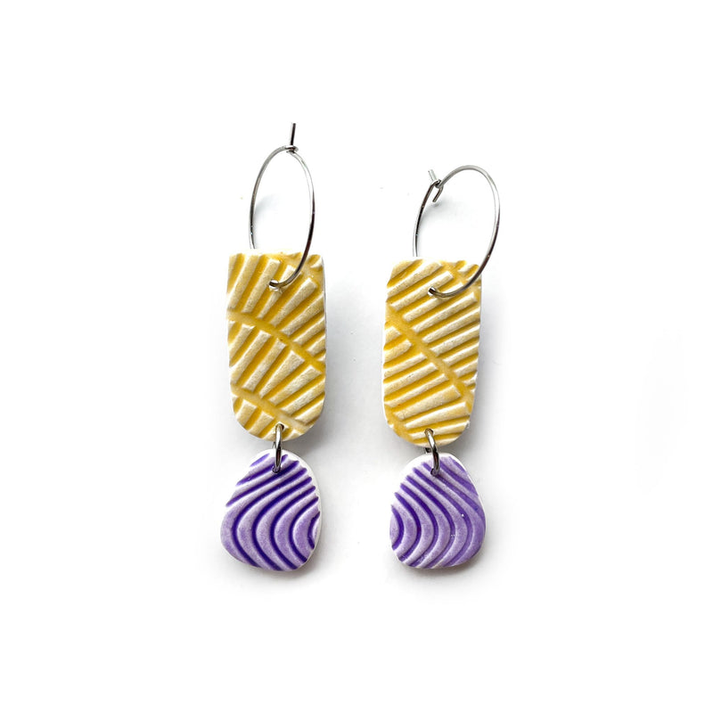Heidi Helyard | Yellow & Purple Hoops Earrings