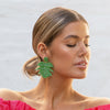 Green Monstera Bead Earrings | Formal by Adorne