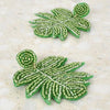 Green Monstera Bead Earrings | Formal by Adorne