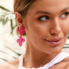 Adorne | Layered Petal Earrings (Hot Pink)