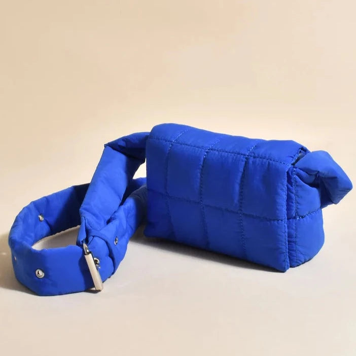 Adorne | Nellie Quilt Crossbody Bag (Cobalt)