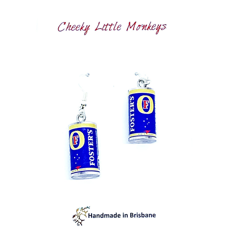 Cheeky Little Monkeys - Fosters Beer Earrings