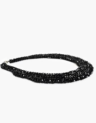 Adorne | Crystal Black Cuff Magnetic collar necklace