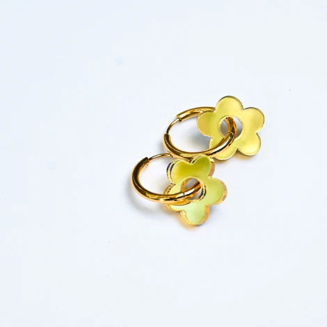 Lunar Dee | Summer - Flower Hoops - Gold Mirror
