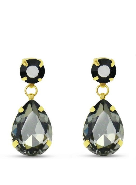 TID | Tear Drop Crystal Drops Gold/Black Diamond