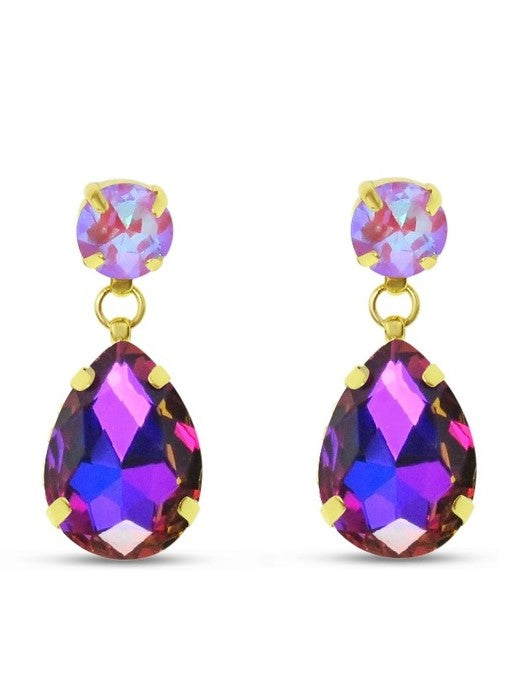 TID | Tear Drop Crystal Drops -  Gold/Siam Shimmer