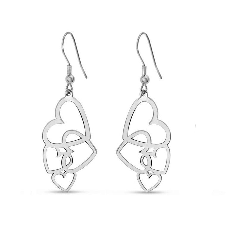 TID | Stainless Steel Heart Drop Earrings