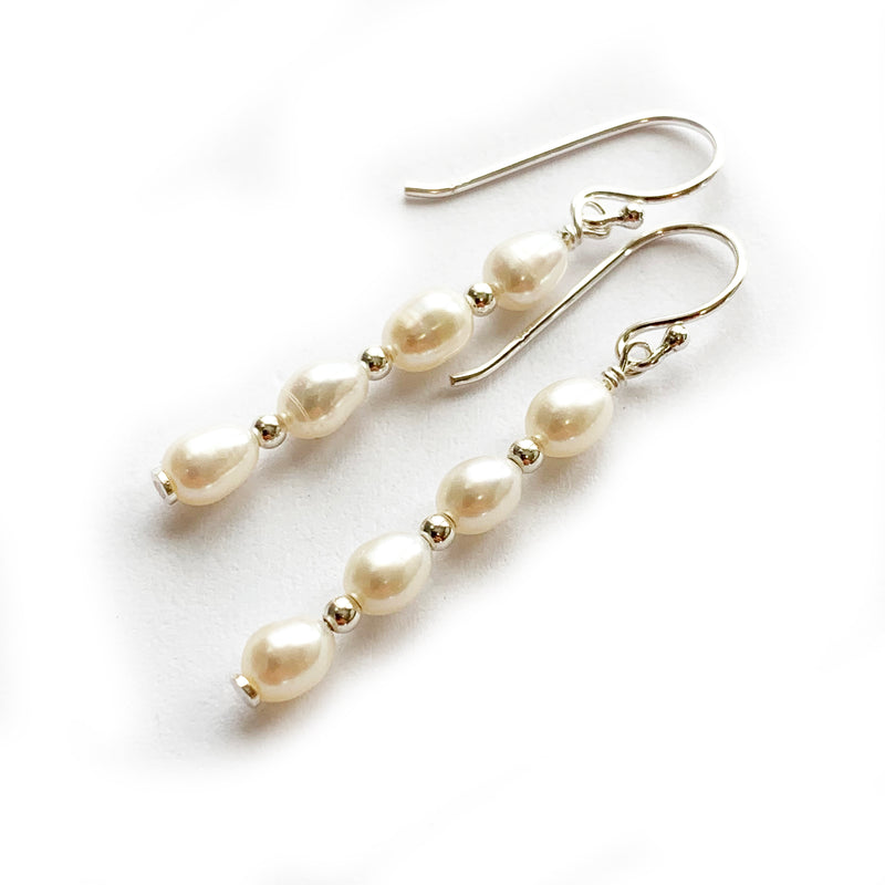Sterling Silver Pearl Drops
