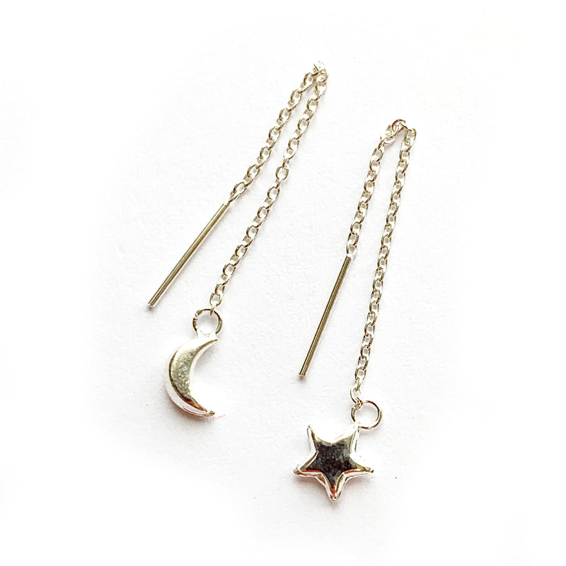 Sterling Silver Moon and Star Threads