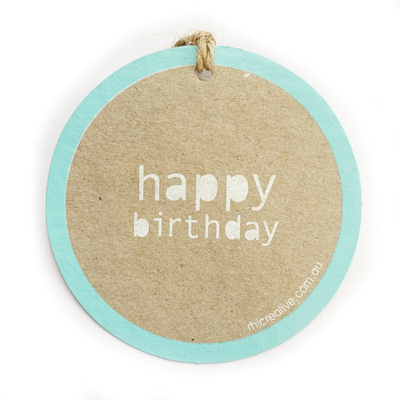 Rhicreative | Blue Happy Birthday Gift Tag