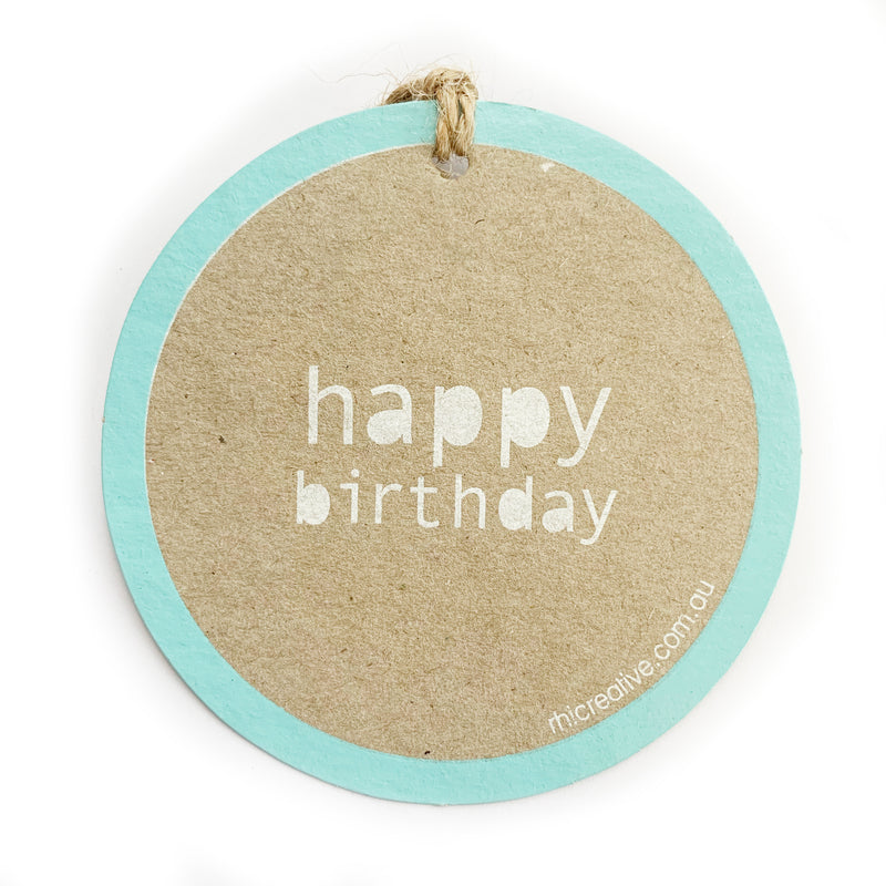 Rhicreative | Blue Happy Birthday Gift Tag
