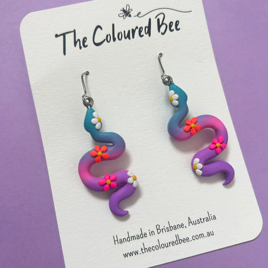 The Coloured Bee |Snake Dangles - Malibu