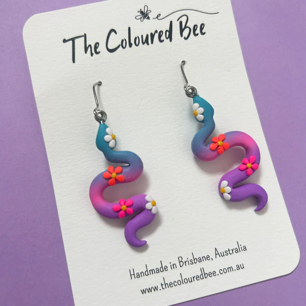 The Coloured Bee |Snake Dangles - Malibu