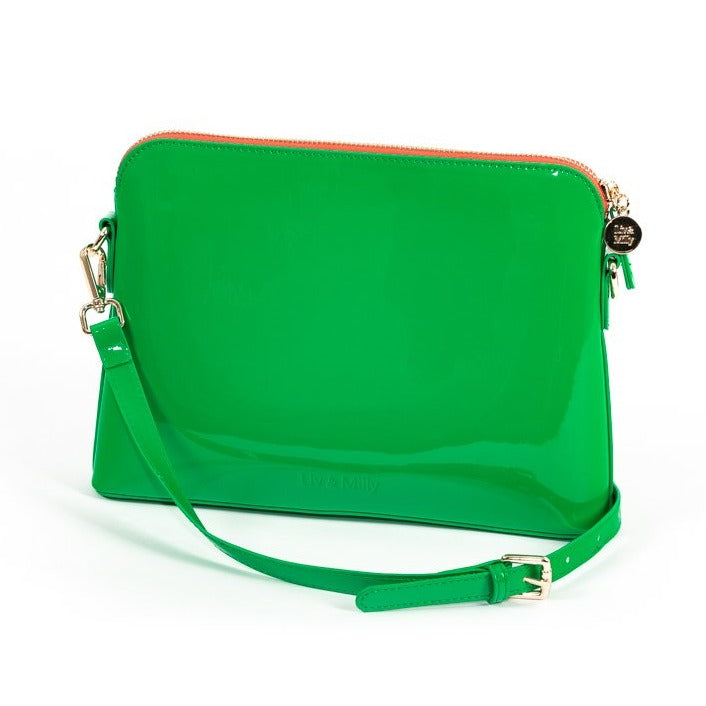 Liv & Milly | Ravello Bag - Green Vegan Patent Leather