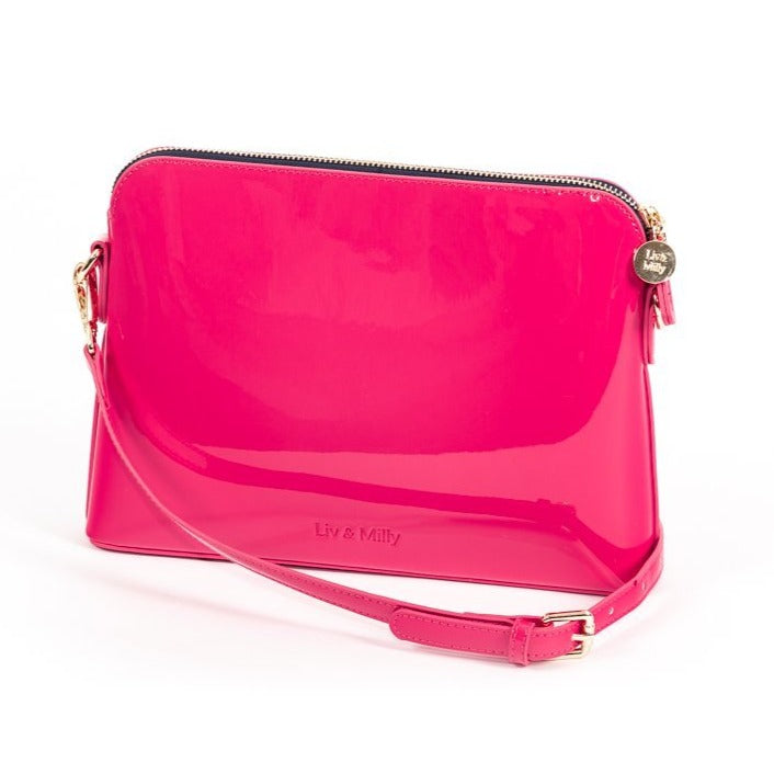 Liv & Milly | Ravello Bag - Pink Vegan Patent Leather