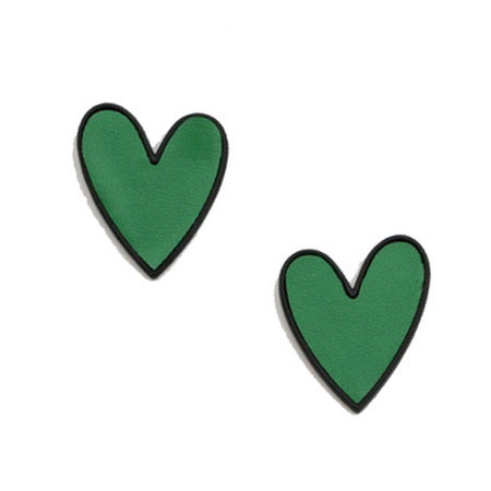 TID | Love Heart Studs - Green