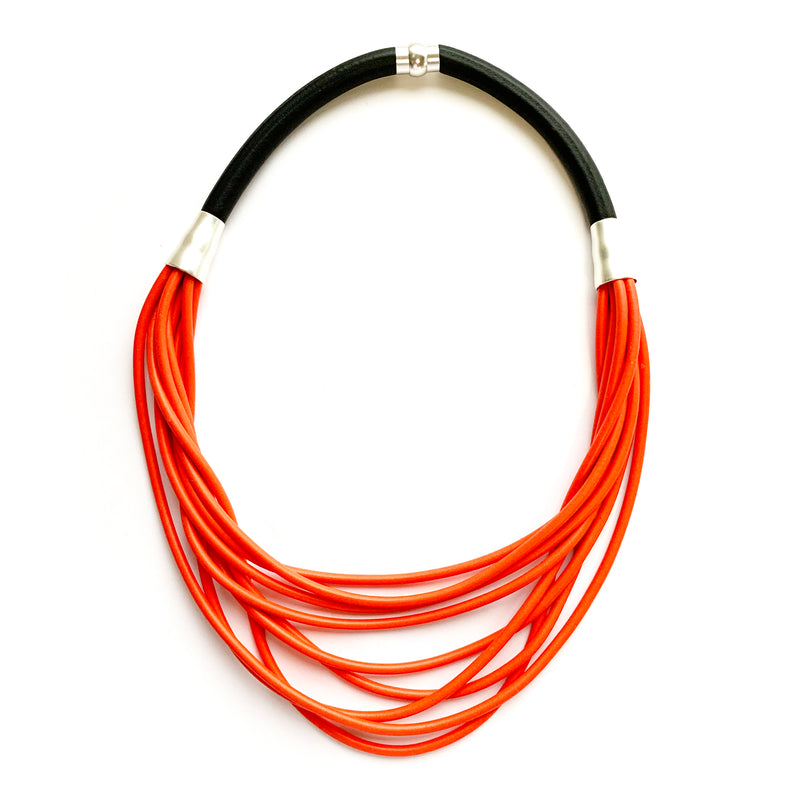 Rubber Strand Necklace | Red