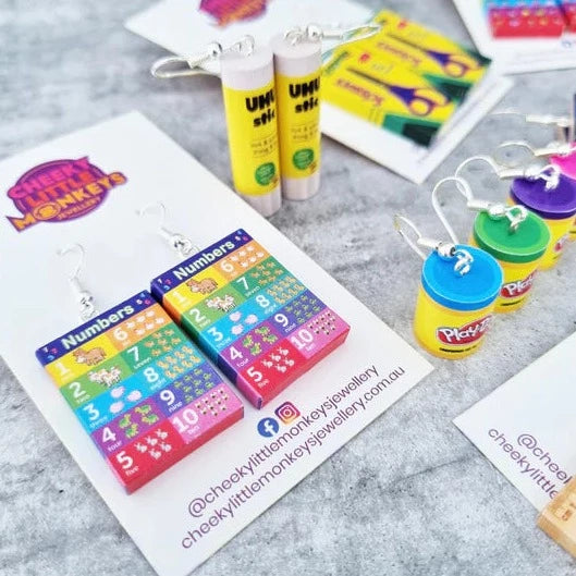 Cheeky Little Monkeys | Number Chart Earrings