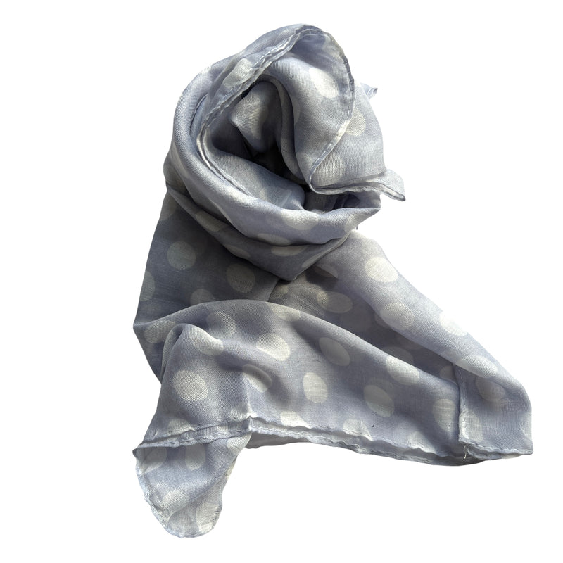 TID | Light Weight Blue Grey Polka Dot Scarf