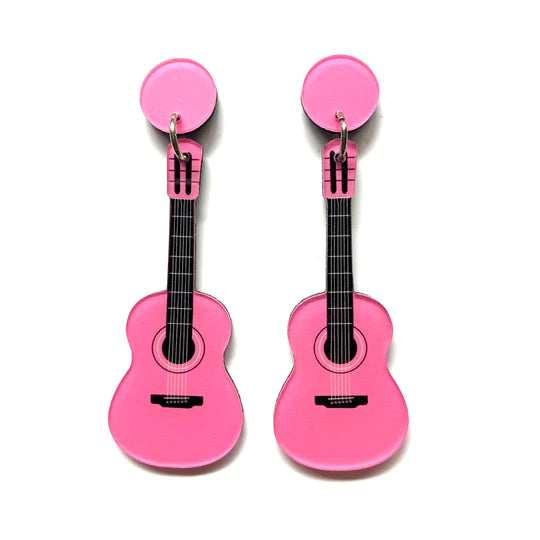 Smyle Designs | Pink Guitar Earrings