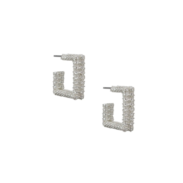 Tiger Tree | silver square hoops