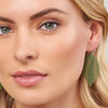 Tiger Tree | Metal Leaf Moss Green Earrings