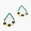 Adorne | blue & gold beaded earrings