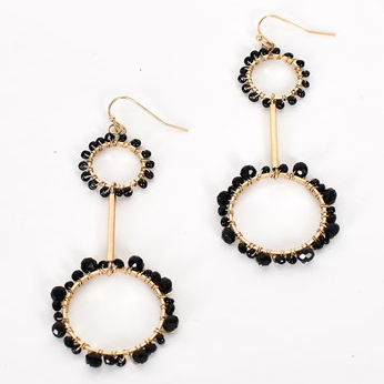 Adorne | black & gold earrings