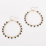 Adorne | black & gold teardrop earrings