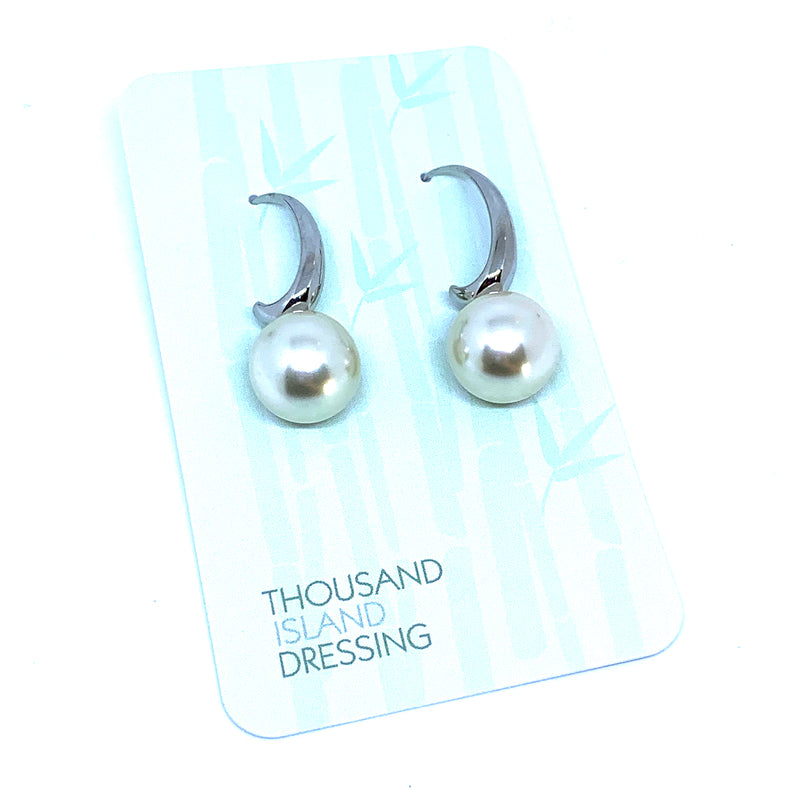 TID pearl and silver curve drops