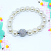 TID glass pearl and diamanté bracelet