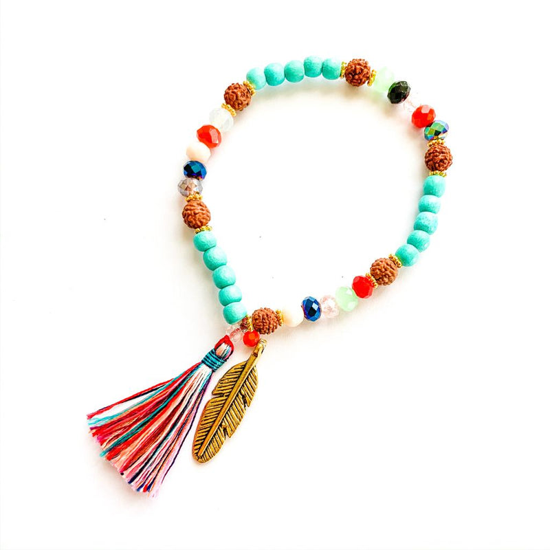 TID BEACH multi crystal bracelet | turquoise multi