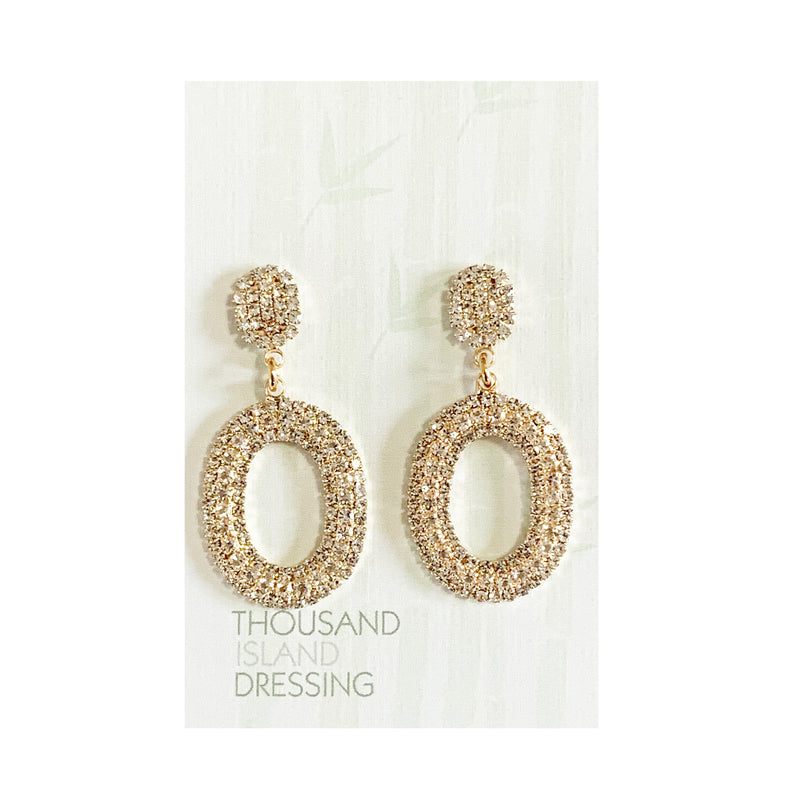 TID Crystal oval drops | clear and gold