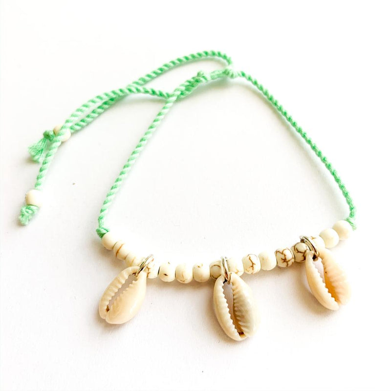 TID BEACH Hanging Shell bracelet | green