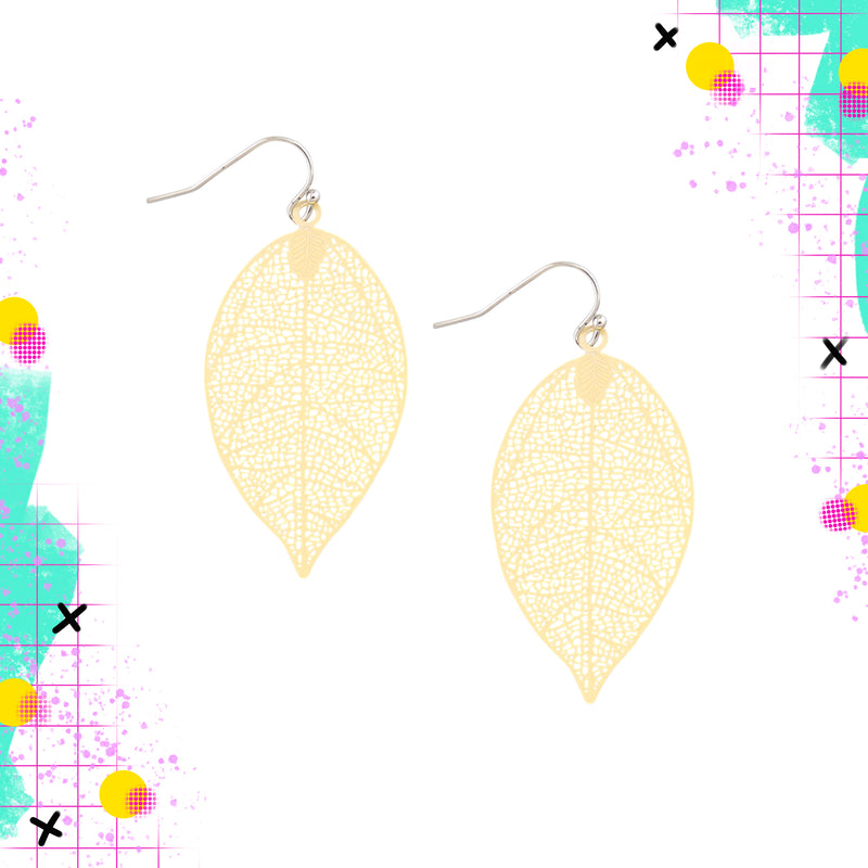 Tiger Tree Metal Leaf dangle | Yellow